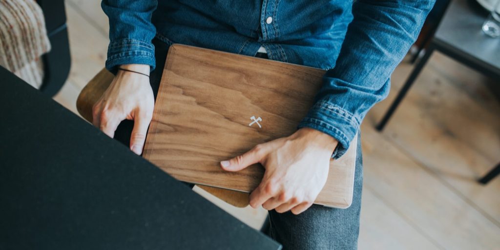 Wooden macbook case axe