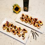 Sunflower Beet Bruschetta with balsamic vinegar