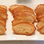 Sunflower Beet Bruschetta sliced baguettes