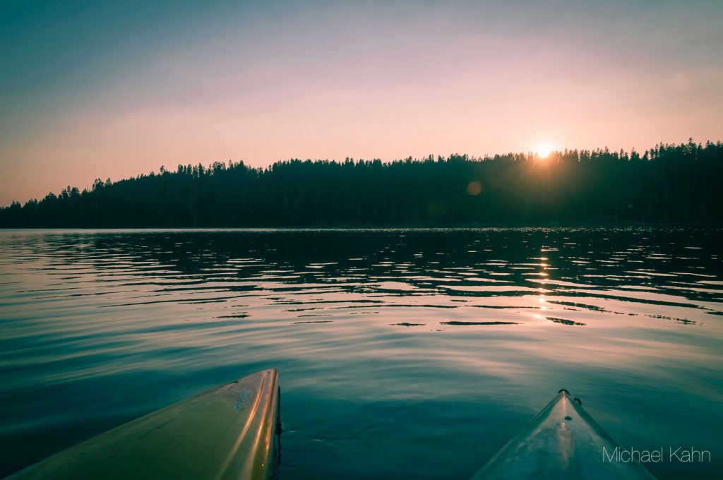 Lassen national park sunset kayaking