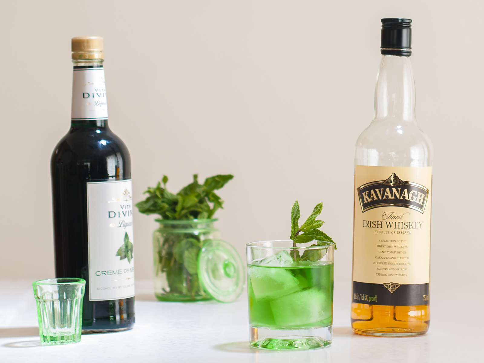 Leprechauns green gold irish whiskey cocktail