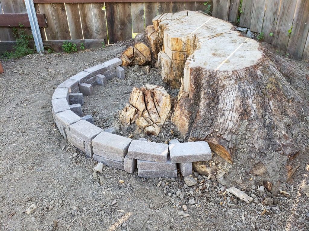 Building a raised bed with paver stones