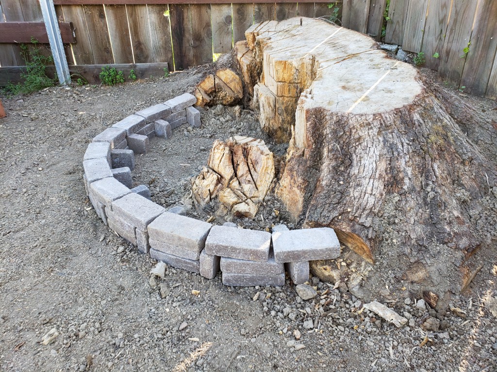 Building a raised bed with paver stones