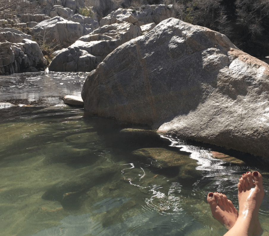Clothing optional and nudity at deep creek hot springs.