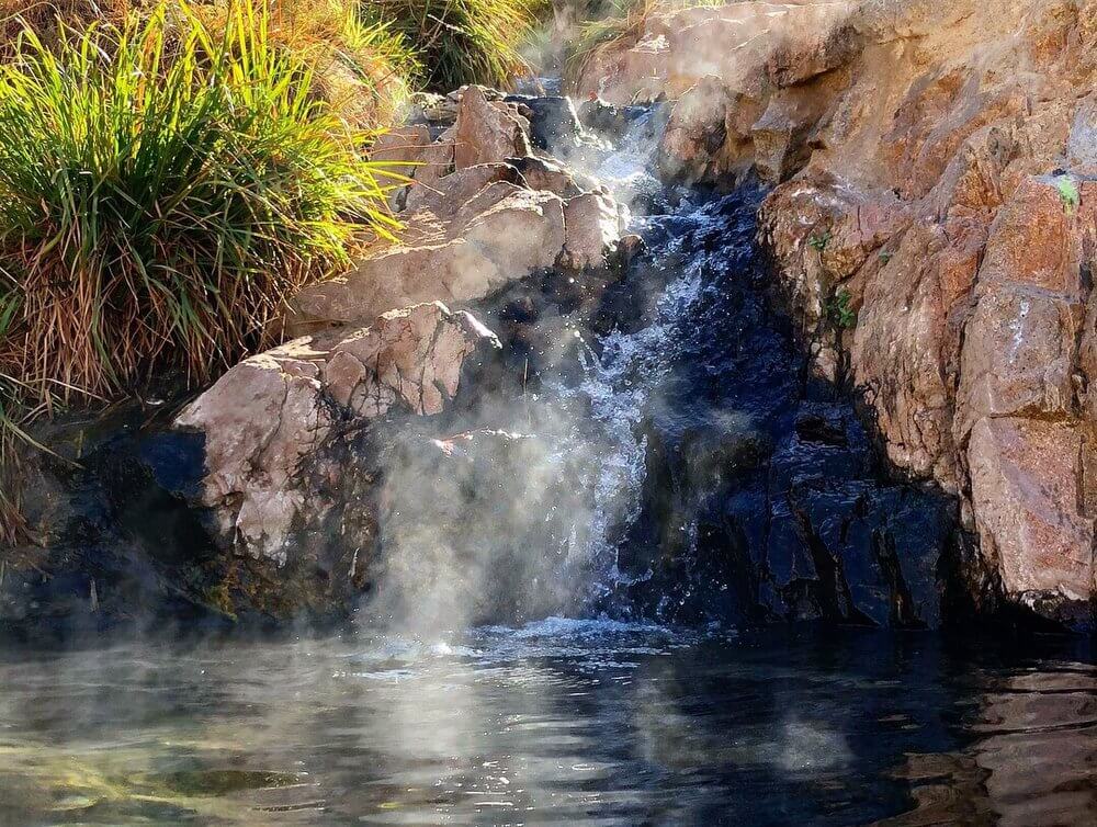 Deep creek hot springs steam