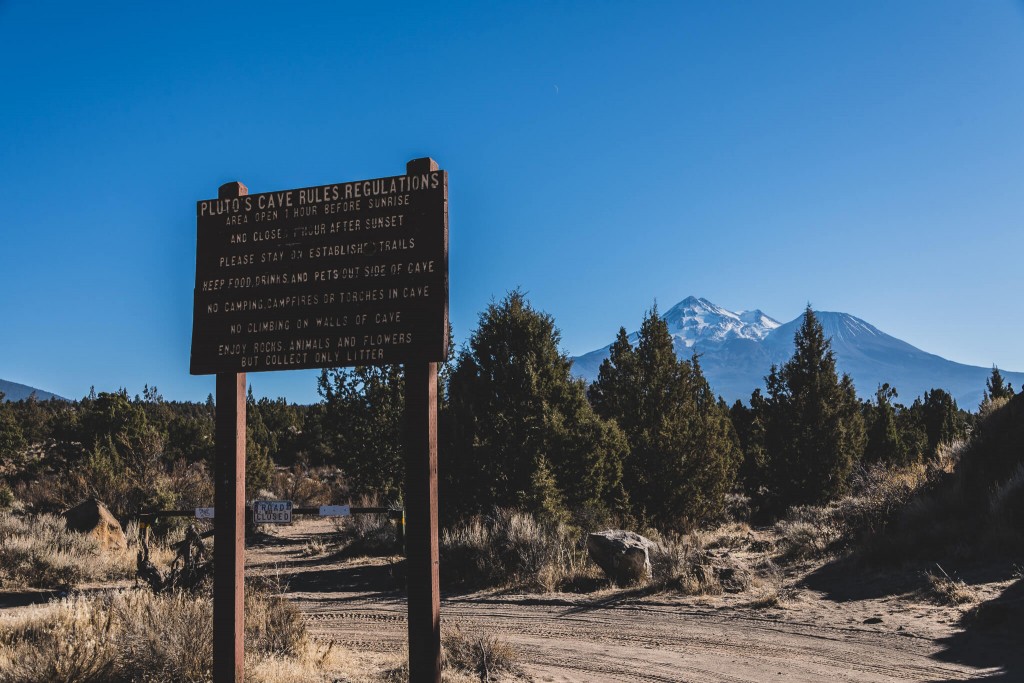 Plutos cave sign siskiyou county hidden gem