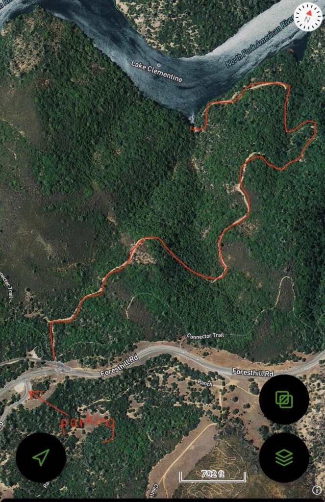Lake clementine access trail satellite view