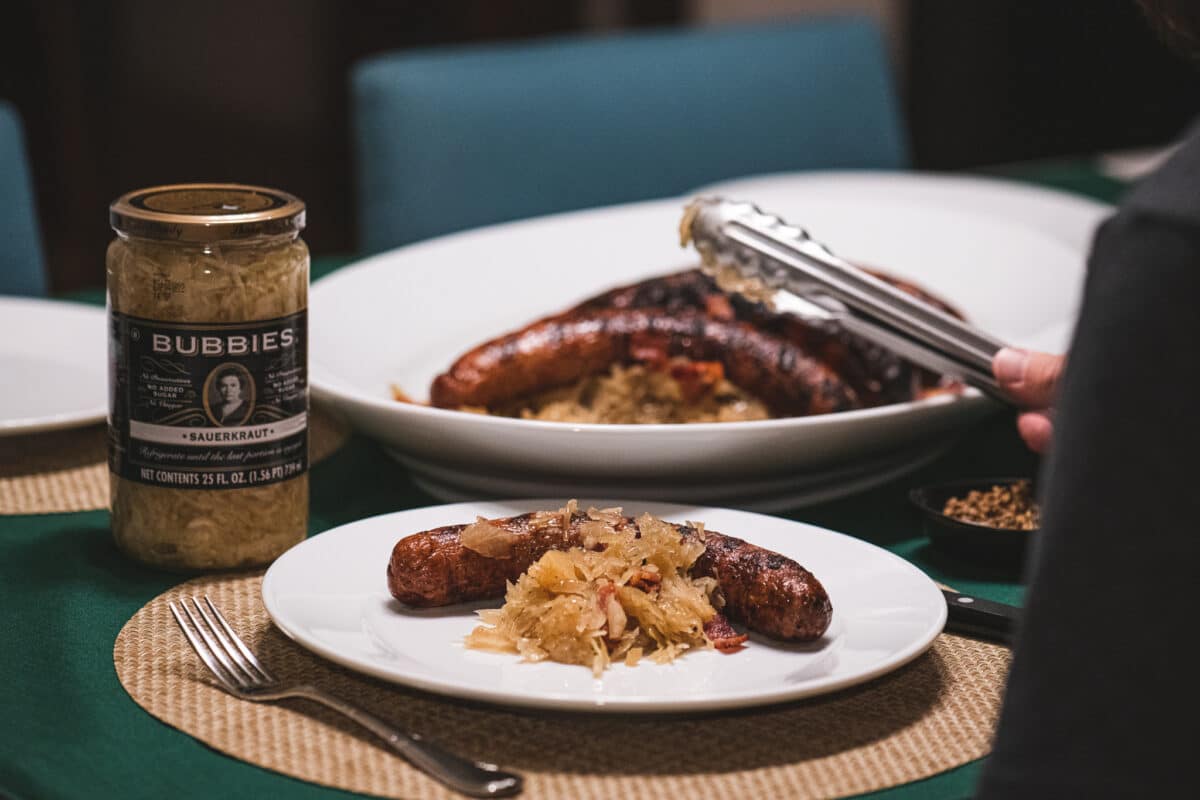 Braised sauerkraut and sausage recipe