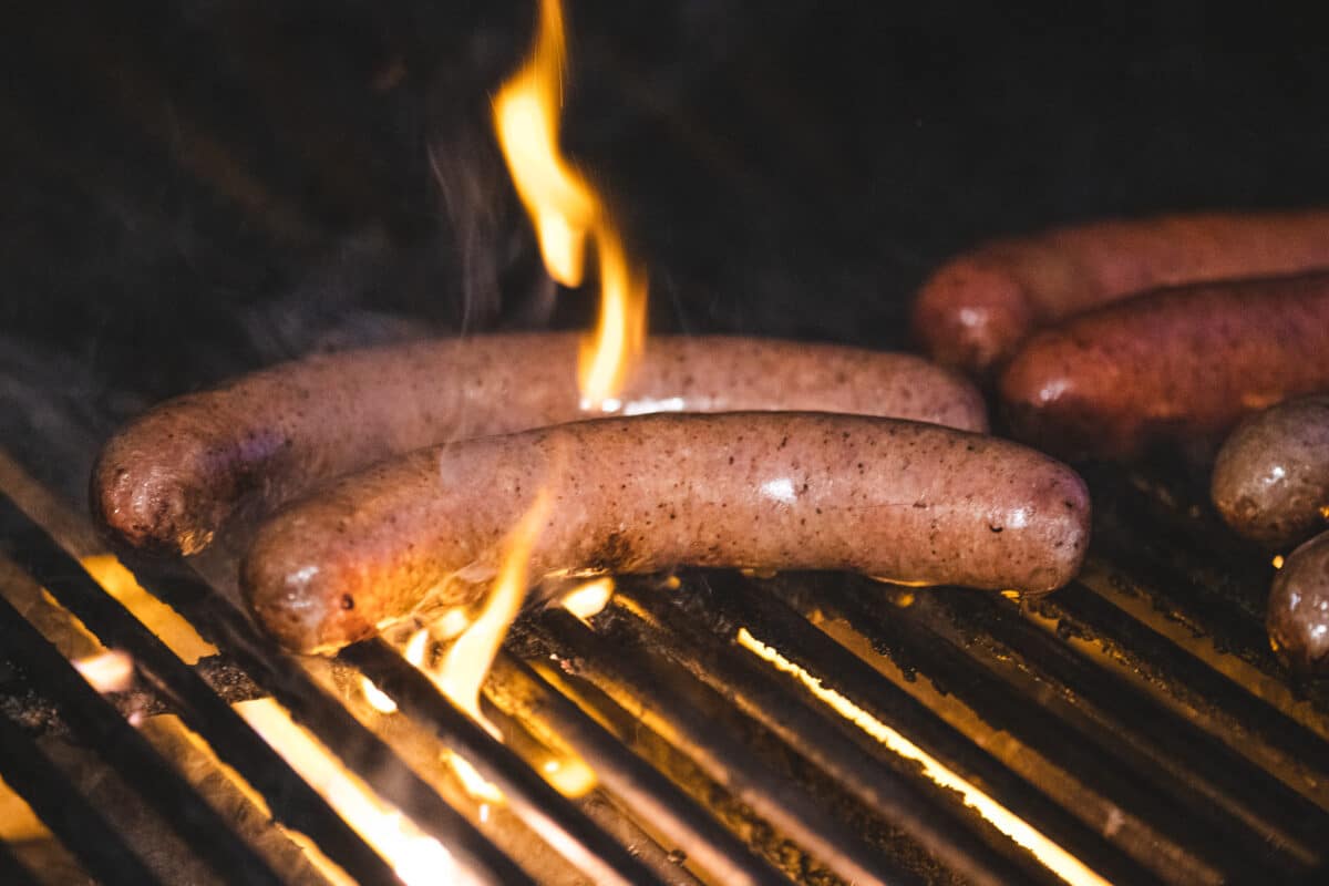 Bbq the sausages right before serving.