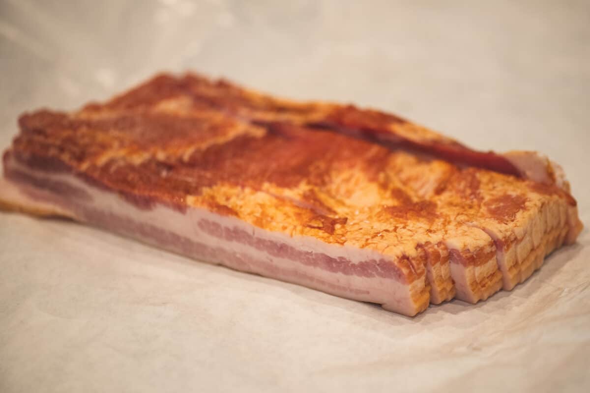 Thick cut slabs of bacon