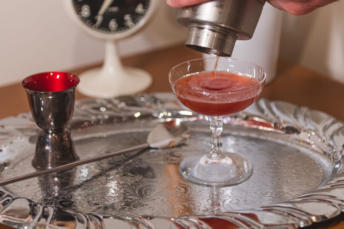 Making blood and sand cocktail