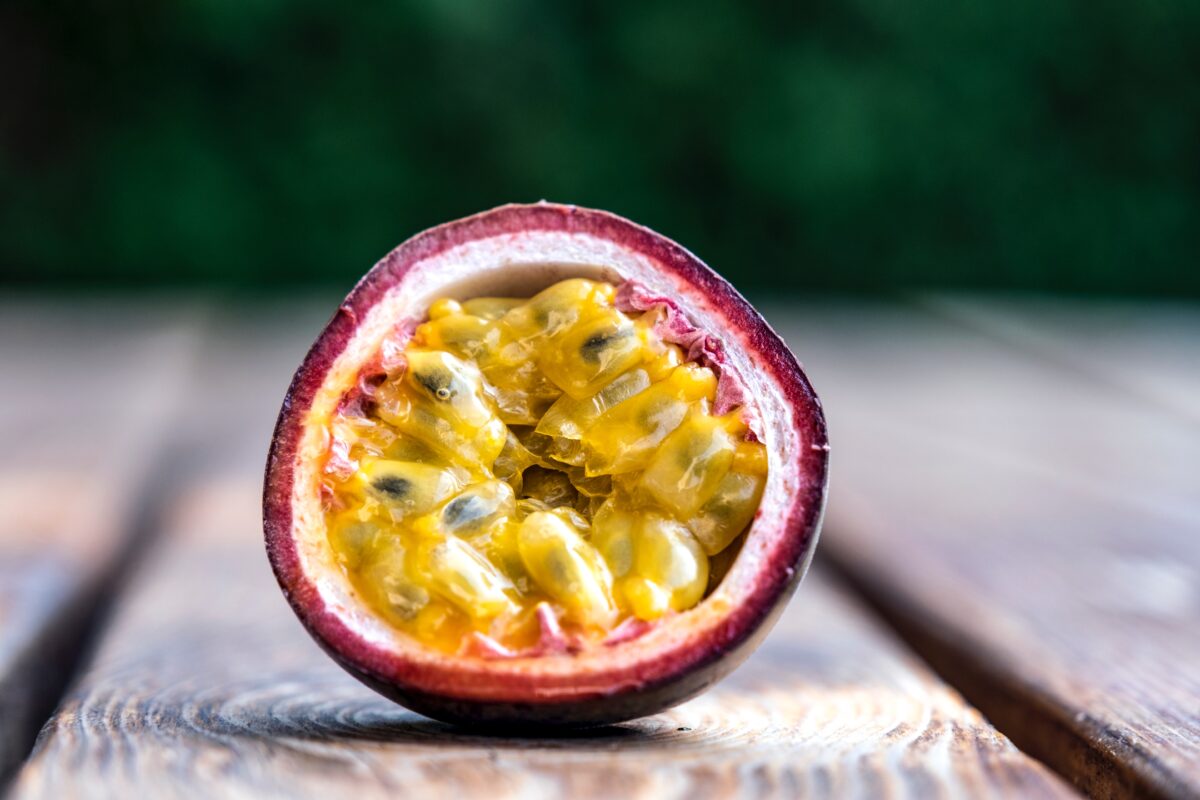 Passion fruit cut open