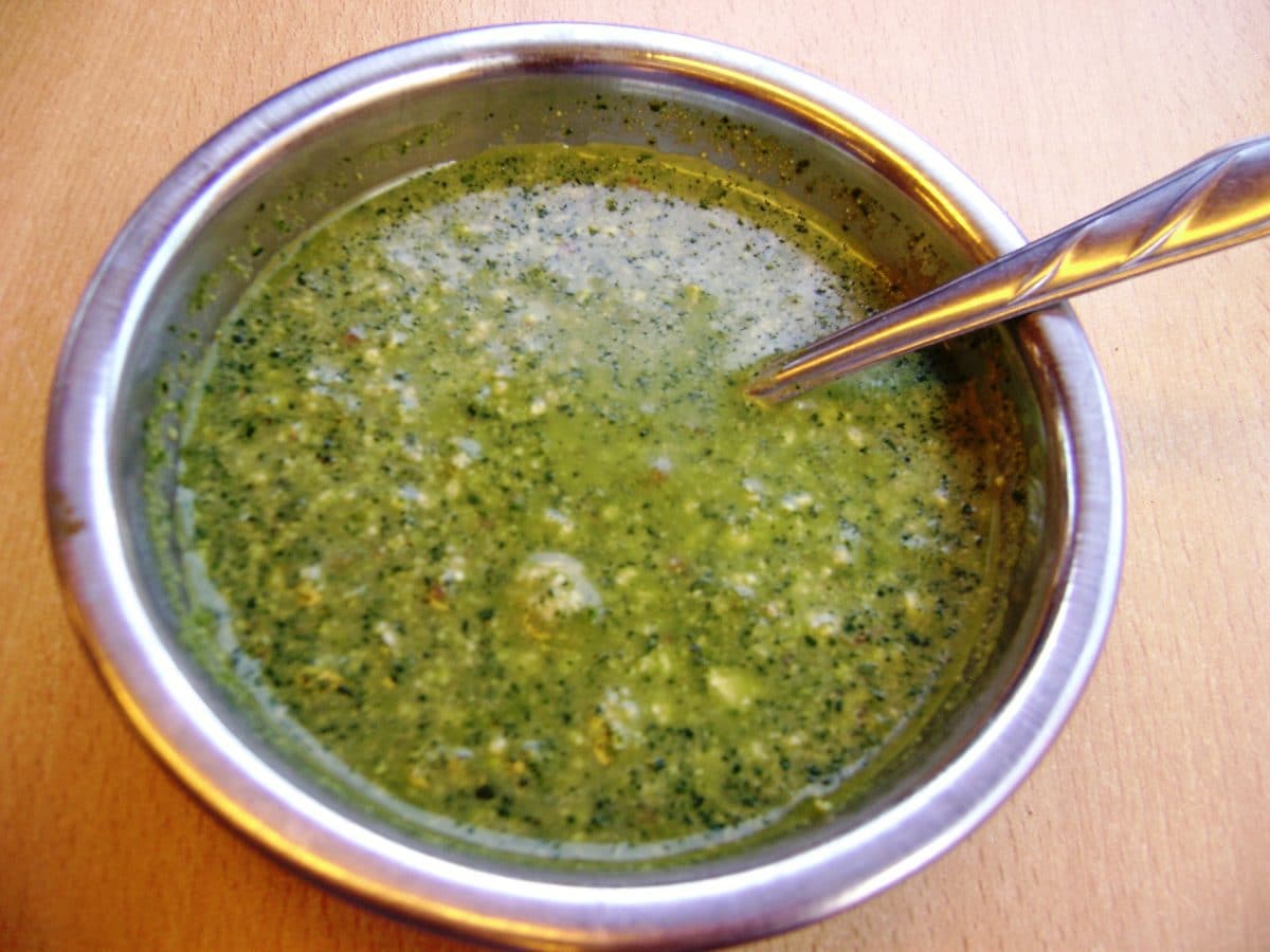 Ají spicy peruvian green or yellow sauce