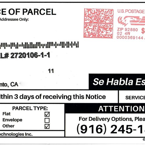 Notice of parcel on hold scam featured