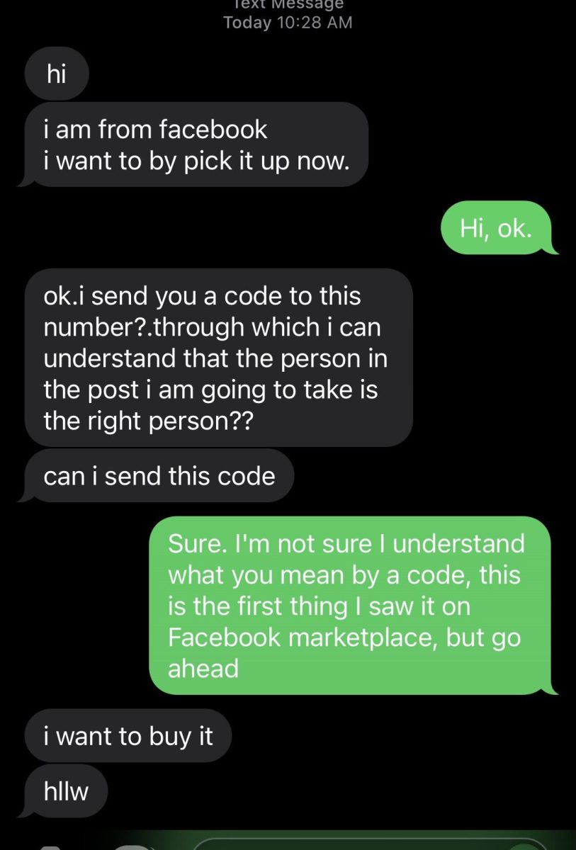 Another Facebook marketplace scam - asking for your phone number - The Milton Scene