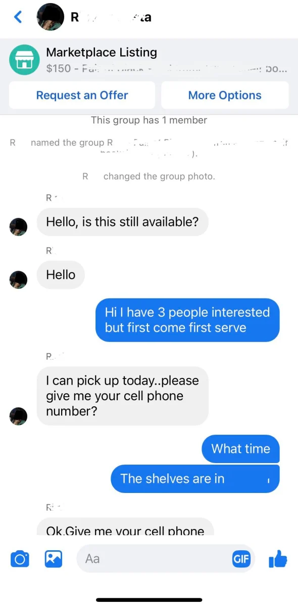 Facebook scam phone number