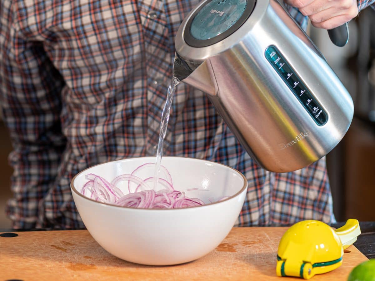 Pickled red onions lime juice