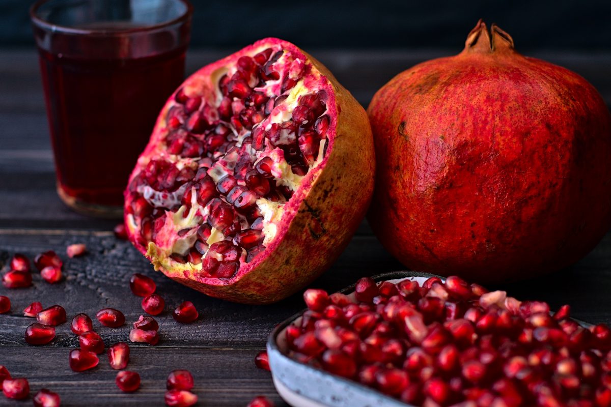 Pomegranate cut in half, how to open a pomegranate