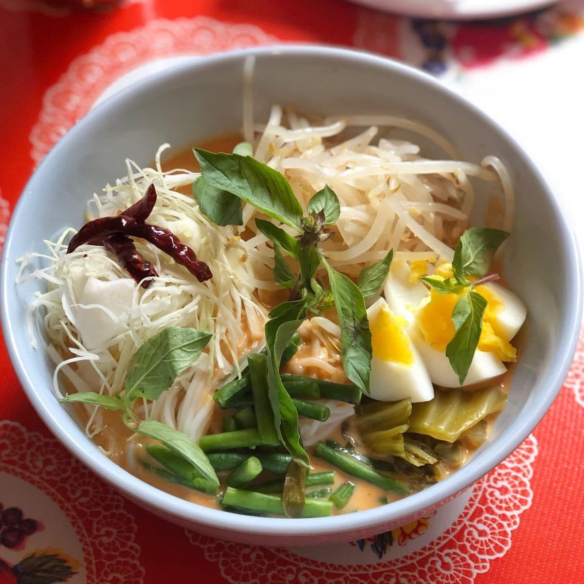 Coconut curry with minced fish and krachai, made with coconut milk