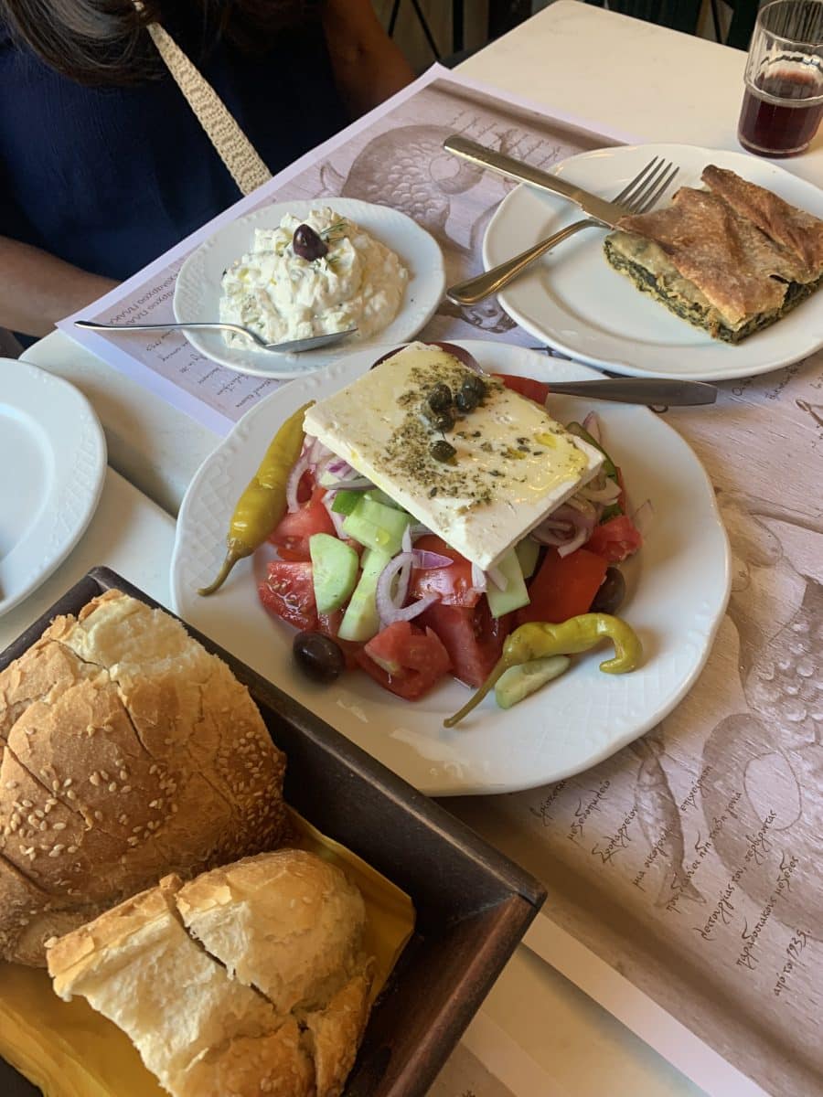 Greek salad in athens, greece