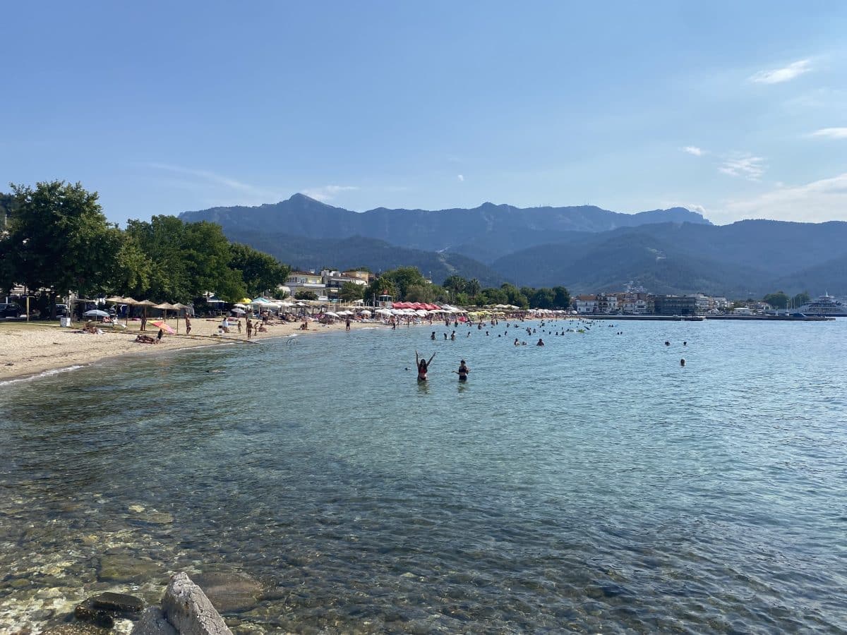 Thassos island greece, swimming at limenas beach