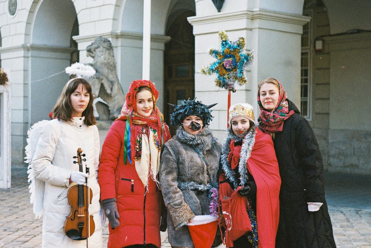 Costumes in rynok square lviv ukraine