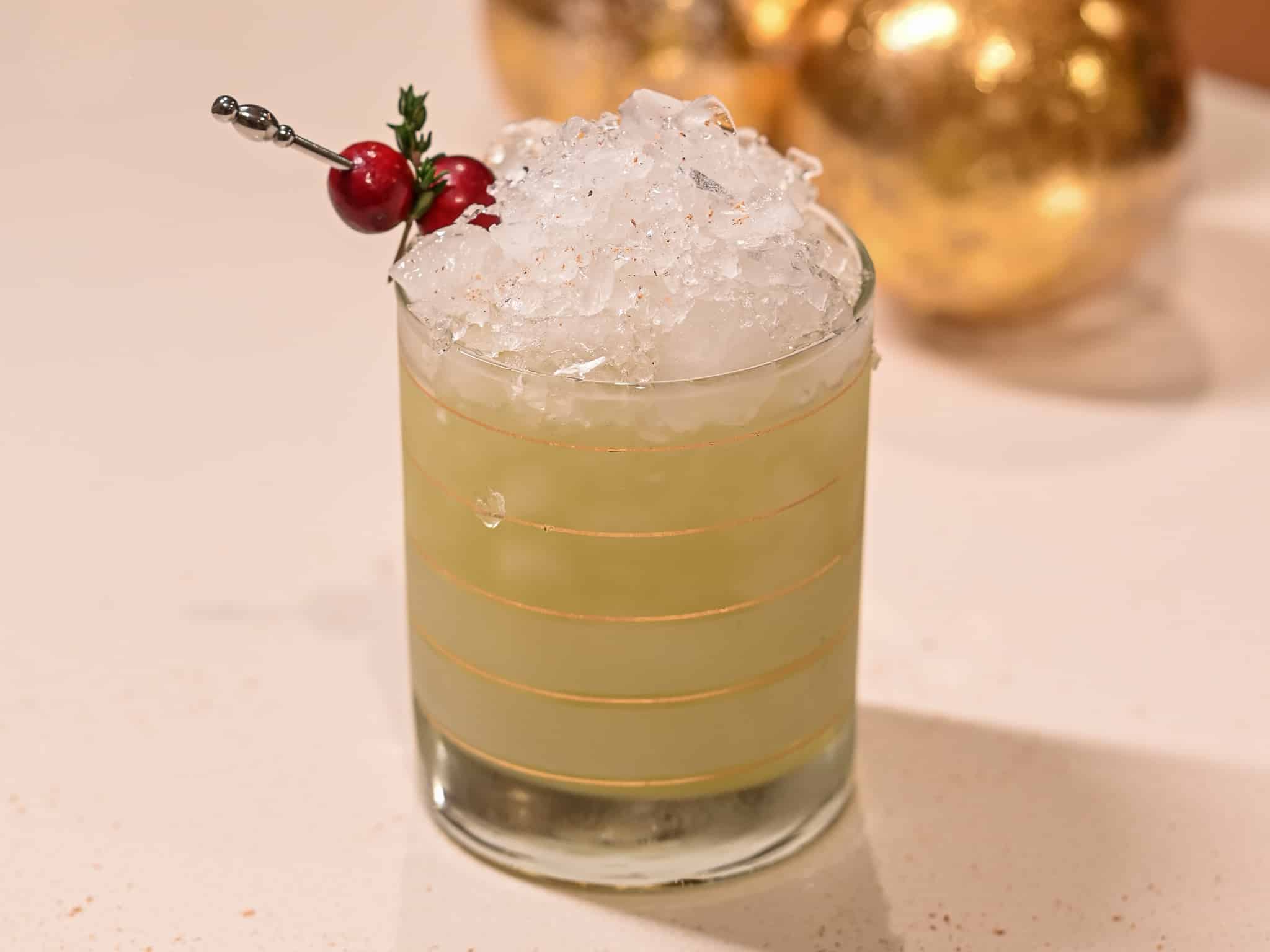 Chartreuse swizzle holiday edition cocktail recipe