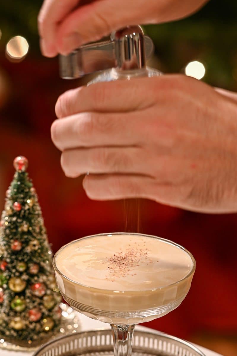 Santas flip cocktail recipe freshly ground nutmeg
