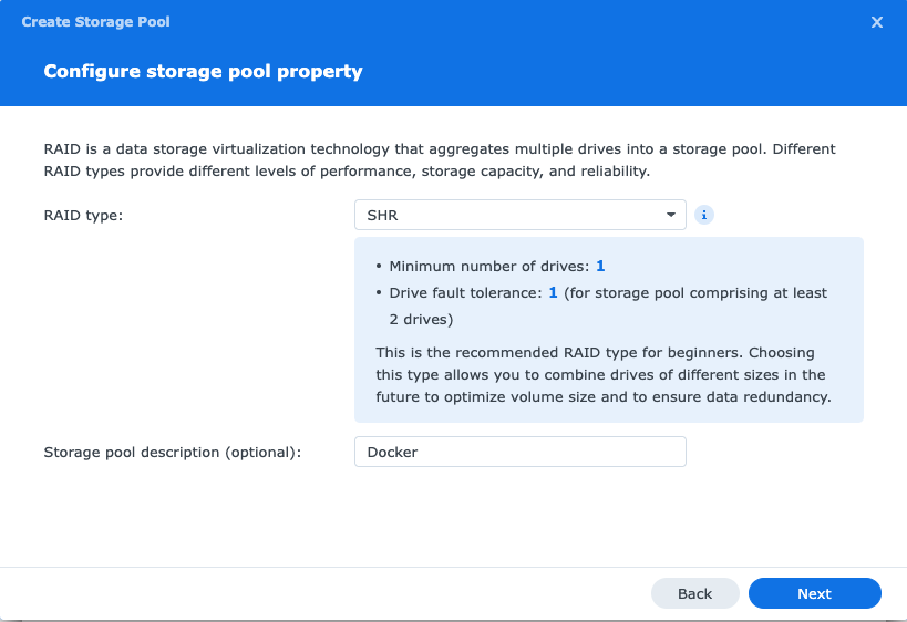 Synology nvme volume configure storage pool property