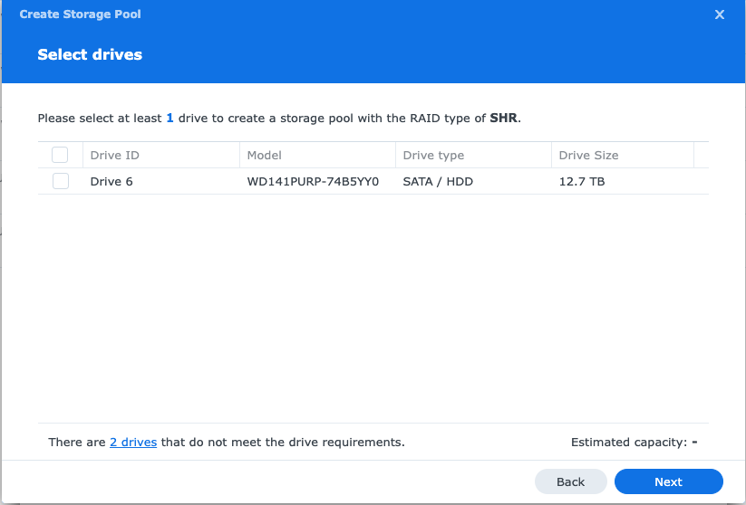 Synology nvme volume configure storage pool unsupported drives