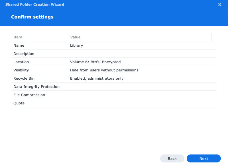 Synology nvme volume create shared folder setup no data checksum