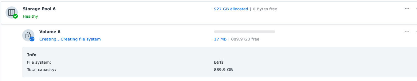 Synology nvme volume dsm 7 volume encryption creating