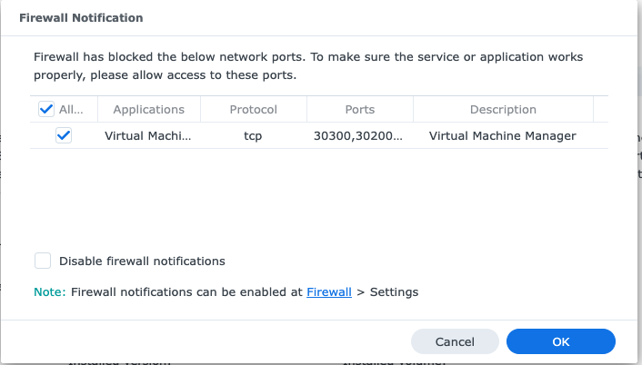 How to install home assistant on synology package center virtual machine manager firewall