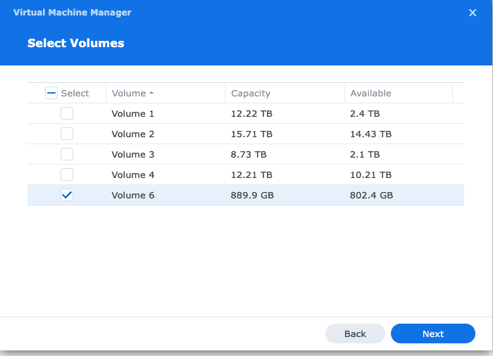 How to install home assistant on synology package center virtual machine manager select volumes