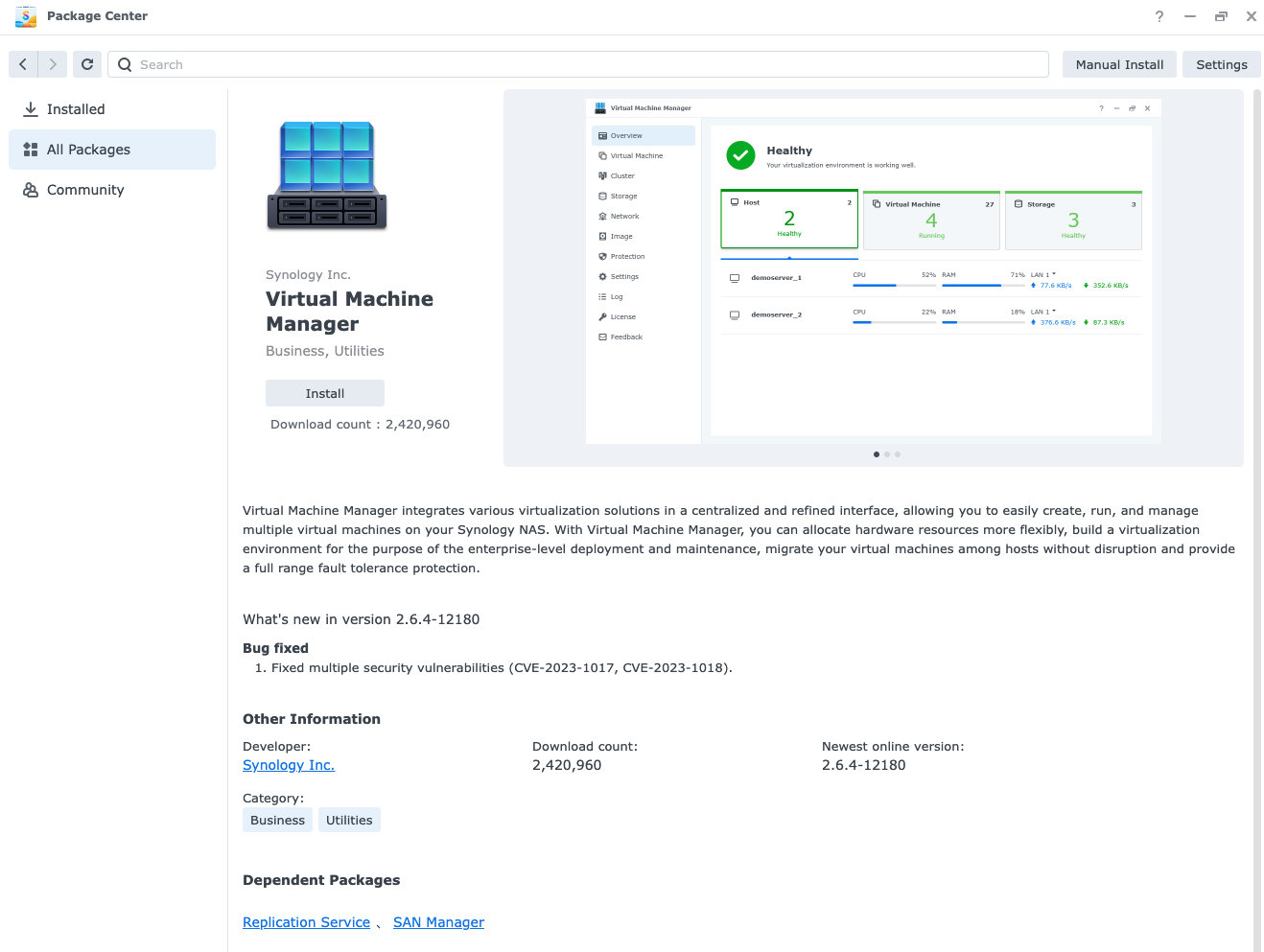 How to install home assistant on synology package center virtual machine manager