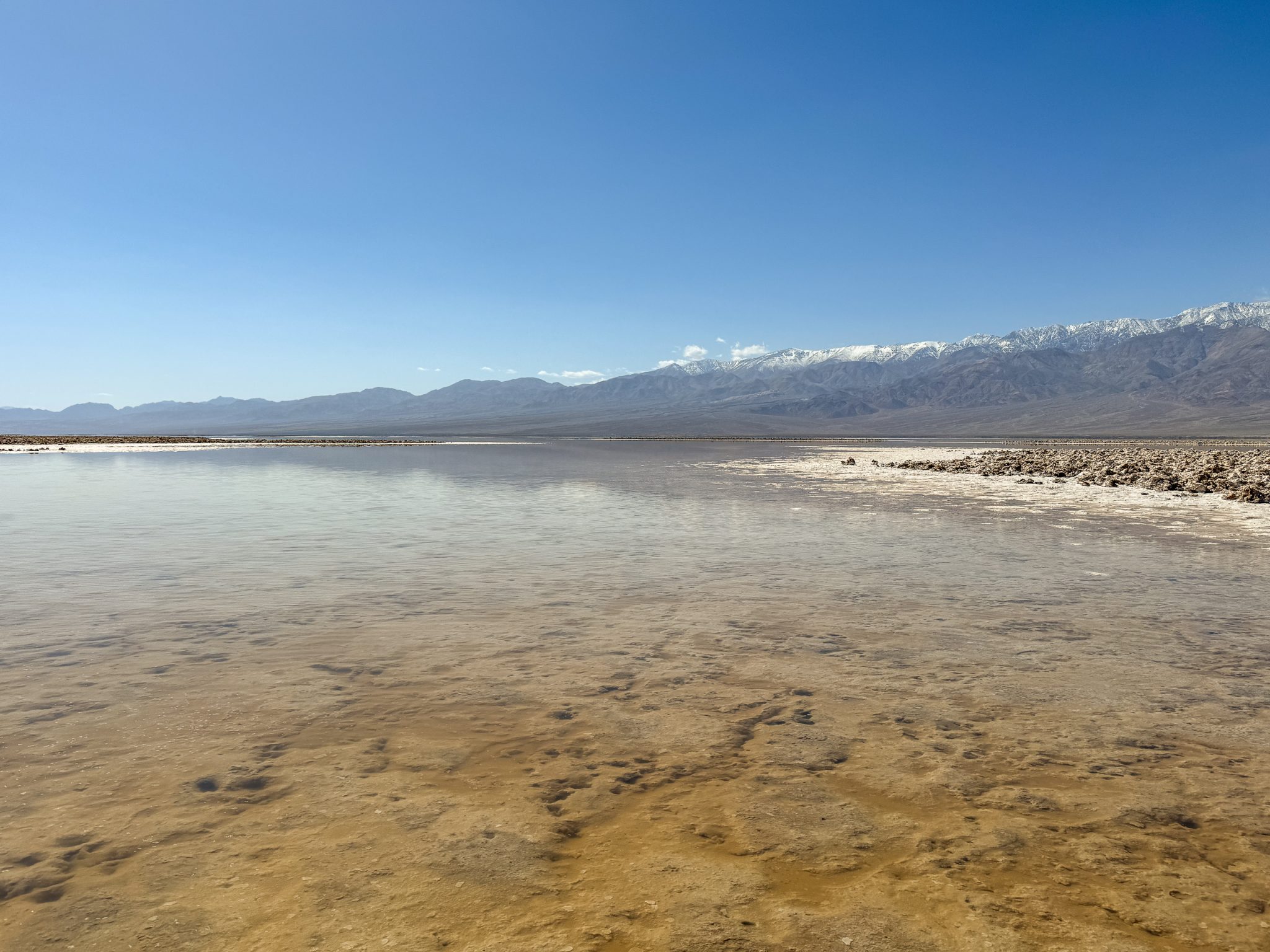 Badwater basin in death valley national park pool lake manly