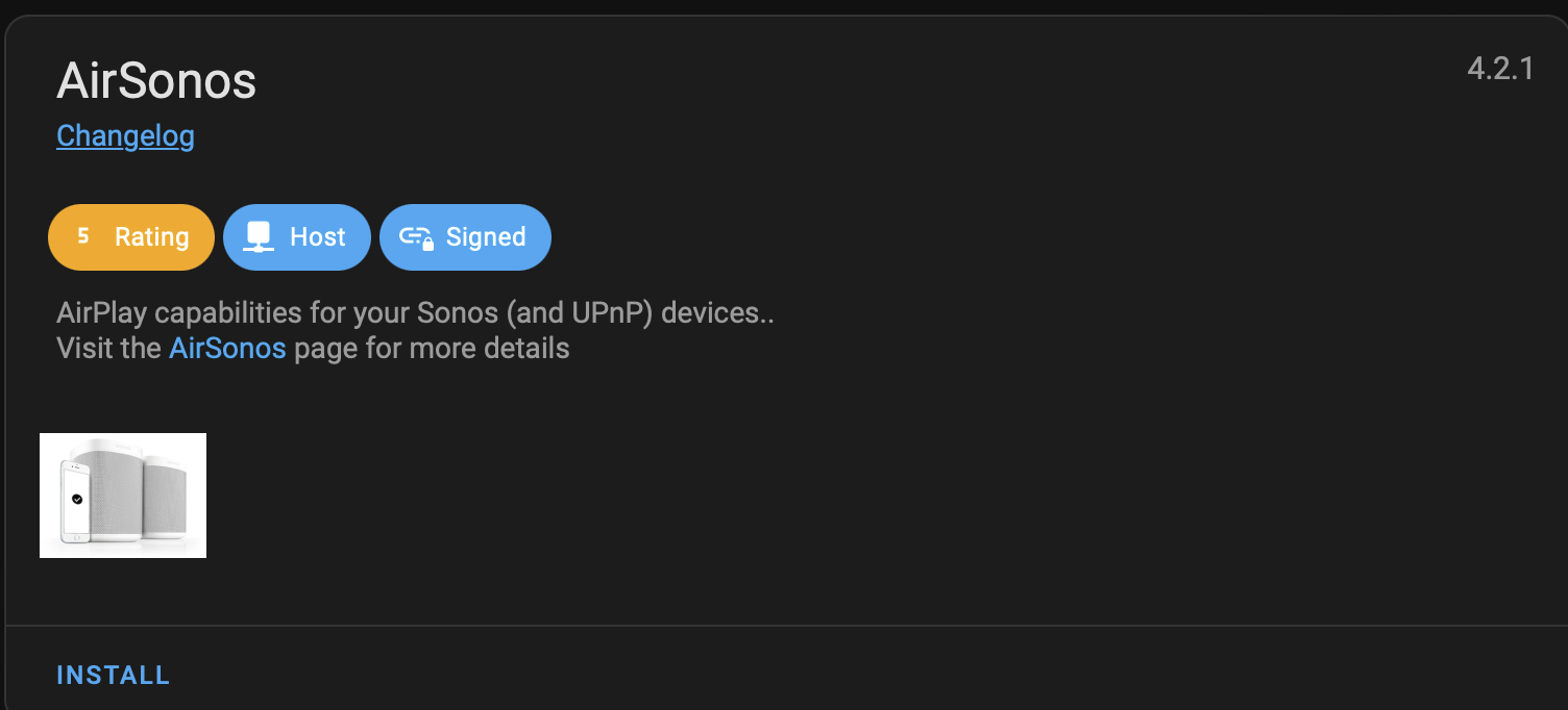Connecting sonos to home assistant airsonos install