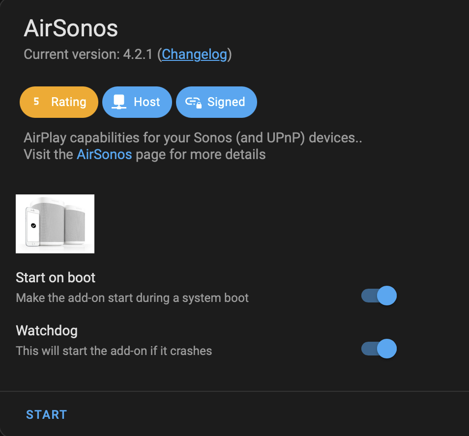 Connecting sonos to home assistant airsonos start