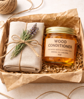 All-Natural Wood Conditioner for Garden Beds & Kitchen Tools