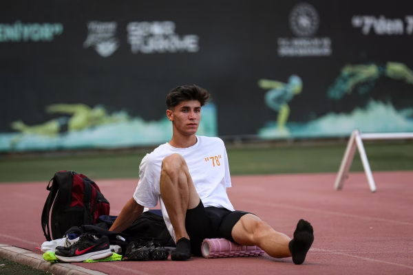 Homepage 14 explore sacramento Athlete in sportswear using a foam roller on a track after training to massage the leg