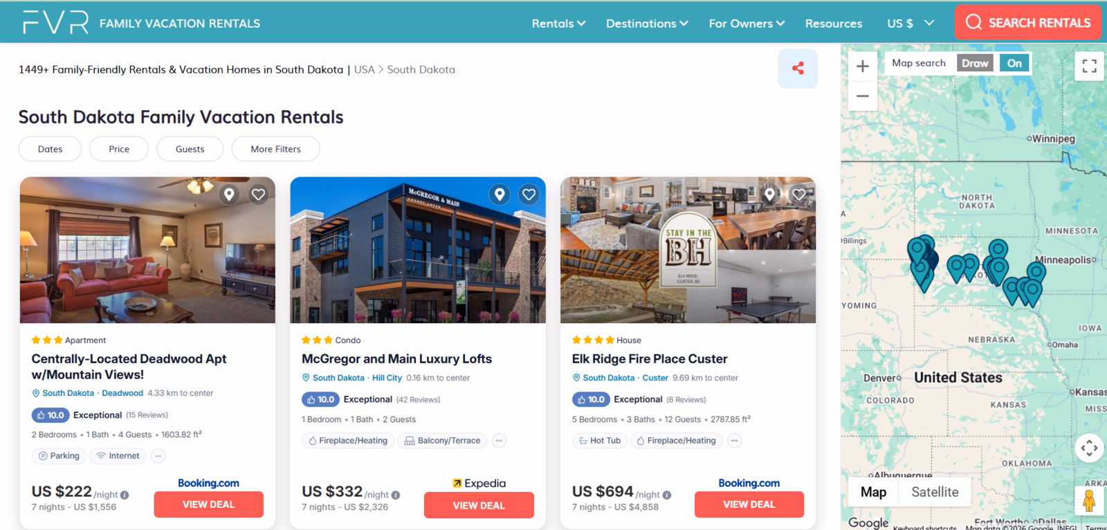11 top vacation rental platforms for booking a south dakota stay in 2026 5 planning a trip to south dakota means choosing between mount rushmore adventures, badlands exploration, and black hills retreats. But before you pack your bags, there's one decision that can make or break your experience: where you book your stay. The wrong choice might leave you with hidden fees, unclear cancellation policies, or properties that don't match their photos. Family vacation rentals south dakota search page for multi-generational trips