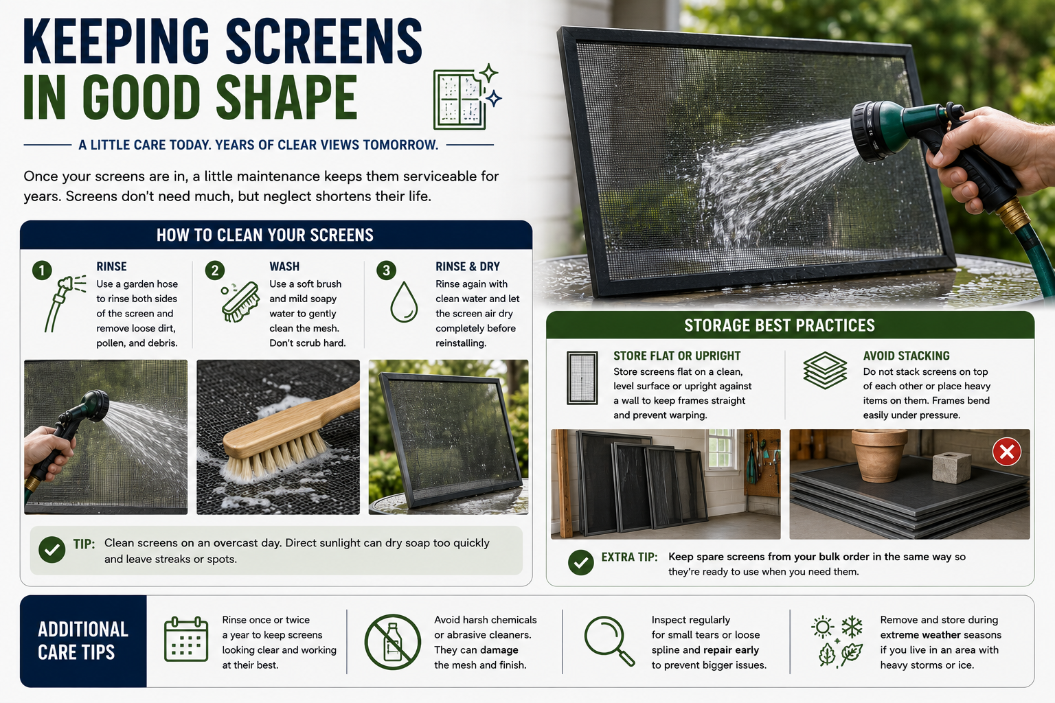How to choose and install replacement window screens in bulk