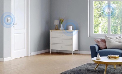 Door alarm system placement guide for home entry points