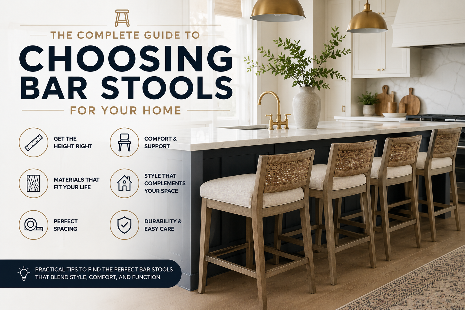 The complete guide to choosing bar stools for your home 1 a good bar stool does more than fill an empty spot at your kitchen island. It sets the mood for morning coffee, late dinners, and long talks with friends who linger after the food is gone. If you've ever shopped for bar stools, you already know the choices can feel endless. Backless or with a back? Wood or metal? Swivel or fixed? This guide walks you through everything that actually matters, so you can pick a stool that fits your space and feels right every time you sit down.