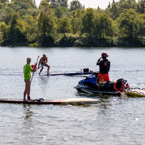 Scene from the paddlesplash 2026 paddling festival on lake natoma in folsom, california