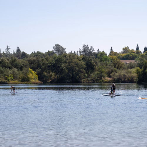 Scene from the paddlesplash 2026 paddling festival on lake natoma in folsom, california
