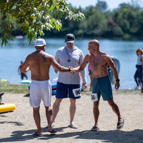 Scene from the paddlesplash 2026 paddling festival on lake natoma in folsom, california
