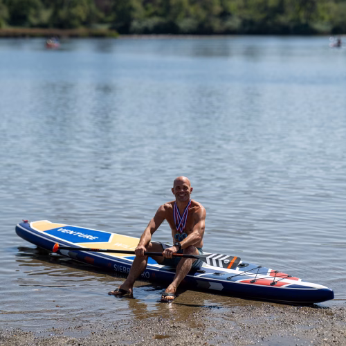 Scene from the paddlesplash 2026 paddling festival on lake natoma in folsom, california