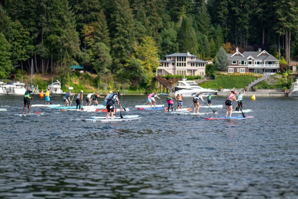 Homepage 10 explore sacramento Paddlers on inflatable and hardboard race boards pulling away from the start of the 5k at the 2026 usa sup national championships in gig harbor, washington