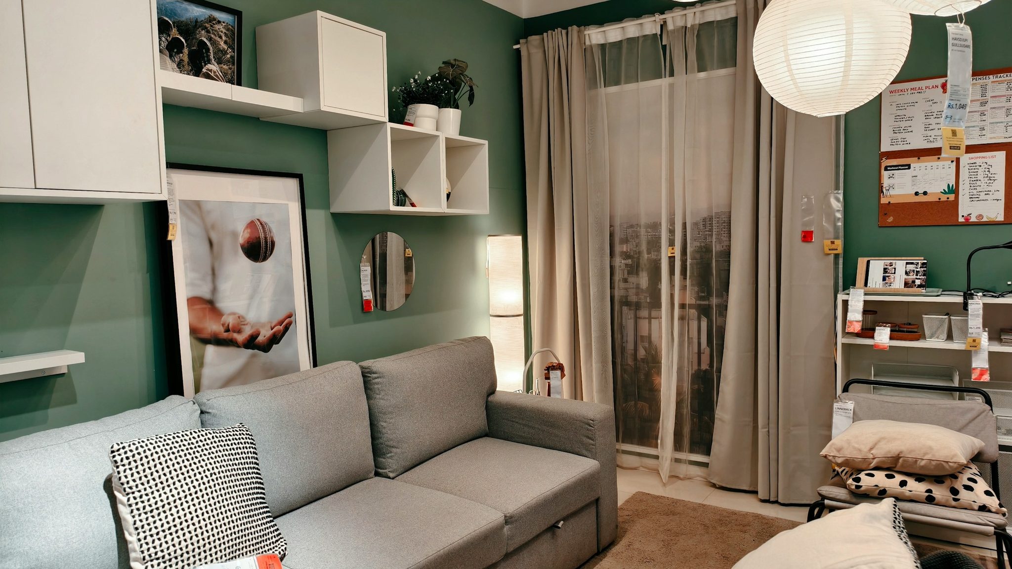 How to arrange a 3-seater sofa in a compact living room
